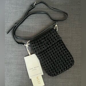 NWT MADISON WEST WOVEN PHONE MINI CROSSBODY BAG PURSE